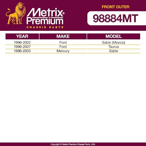 Metrix Premium Chassis Parts-2 PC Front Tie ind end Kit Fits 1996-2002 Ford Sable (Mexico) ، 1996-2007 Ford Taurus ، 1996-2005 Mercury Sable ، استبدال ES3349RL ، مصنوع في أوروبا in Saudi Arabia