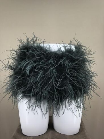 LVCOMEFF Women Ostrich Feather Shorts Mini Hot Pants Fluffy Shorts Booty Dance Bottoms in Kuwait