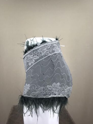 LVCOMEFF Women Ostrich Feather Shorts Mini Hot Pants Fluffy Shorts Booty Dance Bottoms in Kuwait
