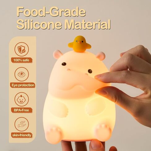 ATSUI Happy Penguin Night Light, LED Squishy Novelty Animal Lamp, Food Grade Silicone, 2 Level Dimmable, Nursery Nightlight for Desk Decor, Funny Gifts Stuff for Boys Girls Baby, White Elephant Gifts in Kuwait