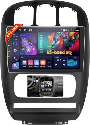 2+64 جيجابايت Inefala لسيارة Dodge Caravan Chrysler Town & Country 2001-2007 Android 13 راديو السيارة ستيريو مع CarPlay Android Auto، شاشة لمس عالية الدقة 10.1 بوصة مع GPS WiFi BT FM/RDS SWC كاميرا احتياطية in Saudi Arabia