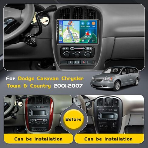 2+64 جيجابايت Inefala لسيارة Dodge Caravan Chrysler Town & Country 2001-2007 Android 13 راديو السيارة ستيريو مع CarPlay Android Auto، شاشة لمس عالية الدقة 10.1 بوصة مع GPS WiFi BT FM/RDS SWC كاميرا احتياطية in Saudi Arabia