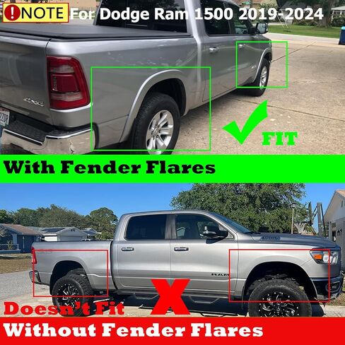 Mud Flaps for 2019 2020 2021 2022 2023 2024 RAM 1500 New Body Style/Non-Classic Model/Only Fits with OEM Fender Flares/Not for TRX Model/No Drill All Weather Mudflaps Splash Guards for Trucks in Saudi Arabia
