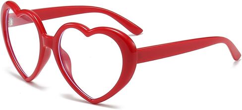 NIDOVIX Heart Frame Clear Lens Glasses for Women Classic Vintage Retro Red Heart Non-Prescription Eyeglasses in Saudi Arabia