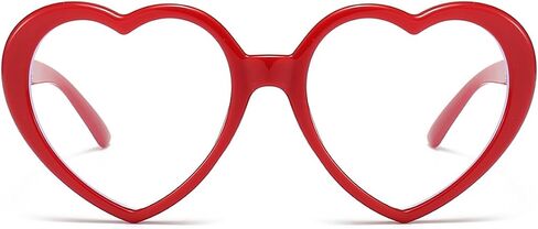 NIDOVIX Heart Frame Clear Lens Glasses for Women Classic Vintage Retro Red Heart Non-Prescription Eyeglasses in Saudi Arabia