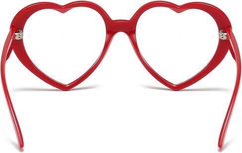 NIDOVIX Heart Frame Clear Lens Glasses for Women Classic Vintage Retro Red Heart Non-Prescription Eyeglasses in Saudi Arabia