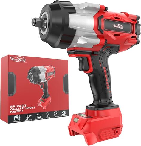 Cordless Impact Wrench 3/4" for Milwaukee 18V Battery, 1850Ft-lbs(2500N.m) High Torque Impact Gun Heavy Duty, Brushless Electric Power Impact Driver with 4 Speed Modes & LED Work Light (No battery) in Kuwait