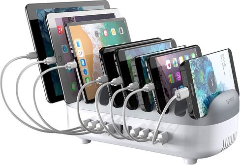 محطة شحن ORICO 120 وات لأجهزة متعددة، محطة شحن USB بـ 10 منافذ، محطة شحن USB متعددة متوافقة مع أجهزة iPad والكمبيوتر اللوحي وKindle وAirpods والهاتف الخلوي in Kuwait