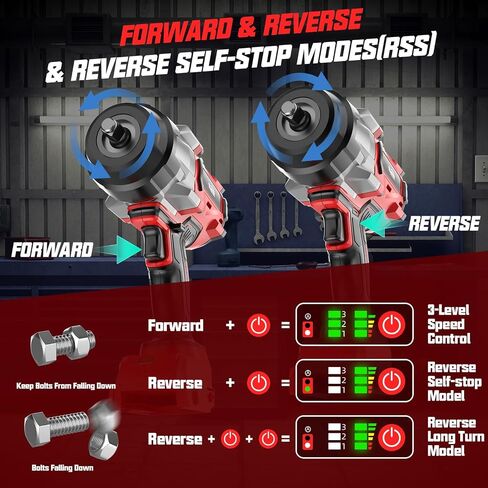 Cordless Impact Wrench 3/4" for Milwaukee 18V Battery, 1850Ft-lbs(2500N.m) High Torque Impact Gun Heavy Duty, Brushless Electric Power Impact Driver with 4 Speed Modes & LED Work Light (No battery) in Kuwait