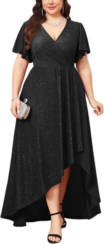 Cyclamen plus size sparcly starial dress refclle wrap a long long slit dresses cocktail party poncl in Kuwait