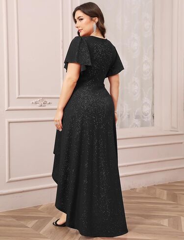 Cyclamen plus size sparcly starial dress refclle wrap a long long slit dresses cocktail party poncl in Kuwait