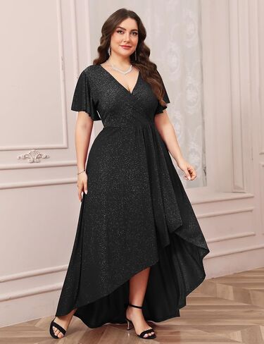 Cyclamen plus size sparcly starial dress refclle wrap a long long slit dresses cocktail party poncl in Kuwait