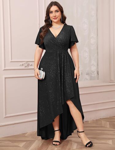 Cyclamen plus size sparcly starial dress refclle wrap a long long slit dresses cocktail party poncl in Kuwait