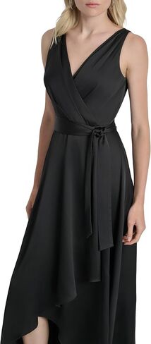 DKNY Women's Surplice Surplice Surplice Tie Fit & Flare Midi Dress in Kuwait