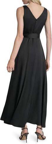 DKNY Women's Surplice Surplice Surplice Tie Fit & Flare Midi Dress in Kuwait