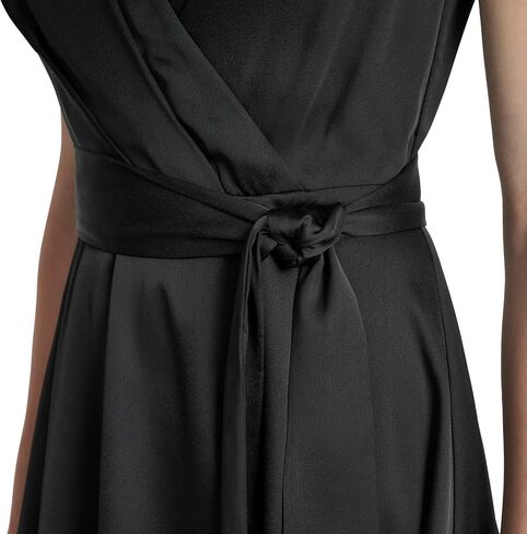 DKNY Women's Surplice Surplice Surplice Tie Fit & Flare Midi Dress in Kuwait