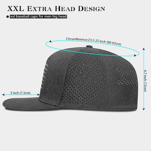 Flat Brim Hats Trucker Hat, XXL Big Head Trucker Snapback Hat with American Flag Breathable Mesh Hat Baseball Cap in Saudi Arabia
