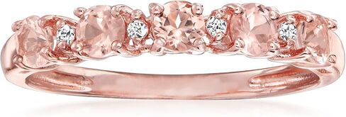 Ross-Simons 0.50 ct. t.w. Morganite Ring With Diamonds in 18kt Rose Gold Over Sterling in Saudi Arabia