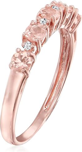 Ross-Simons 0.50 ct. t.w. Morganite Ring With Diamonds in 18kt Rose Gold Over Sterling in Saudi Arabia