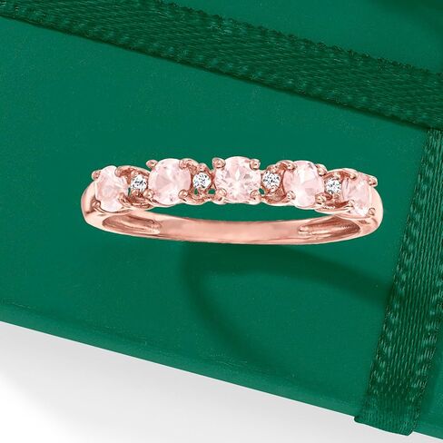 Ross-Simons 0.50 ct. t.w. Morganite Ring With Diamonds in 18kt Rose Gold Over Sterling in Saudi Arabia