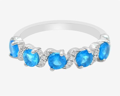Natural Neon Neon Apatite Gemstone Ring 4 Mm Round Cut 925 Sterling Silver February February Cluster Cluster Ring Apatite Jewelry Proposal Enging Engagement For Girlfriend in Saudi Arabia