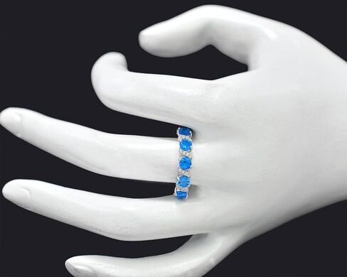 Natural Neon Neon Apatite Gemstone Ring 4 Mm Round Cut 925 Sterling Silver February February Cluster Cluster Ring Apatite Jewelry Proposal Enging Engagement For Girlfriend in Saudi Arabia