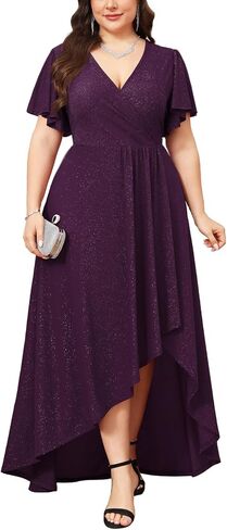 Cyclamen plus size sparcly starial dress refclle wrap a long long slit dresses cocktail party poncl in Kuwait