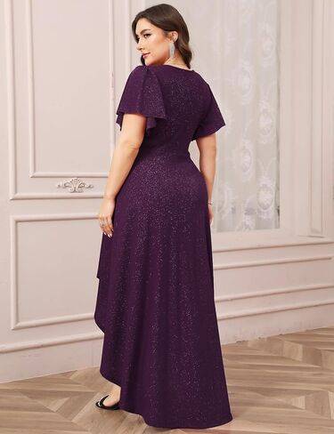 Cyclamen plus size sparcly starial dress refclle wrap a long long slit dresses cocktail party poncl in Kuwait
