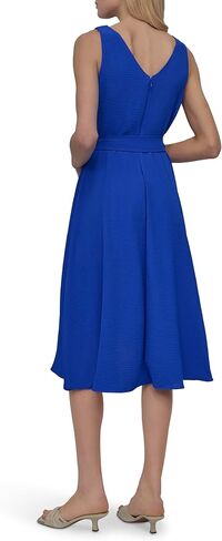 DKNY Women's Surplice Surplice Surplice Tie Fit & Flare Midi Dress in Kuwait