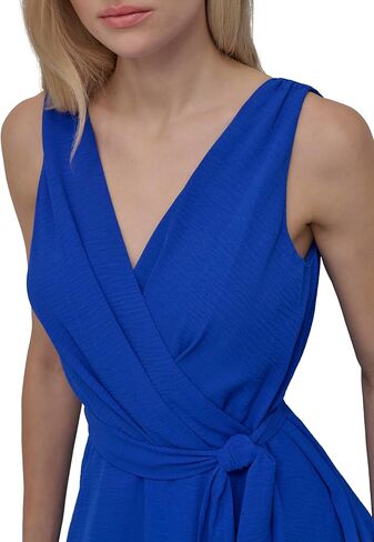 DKNY Women's Surplice Surplice Surplice Tie Fit & Flare Midi Dress in Kuwait