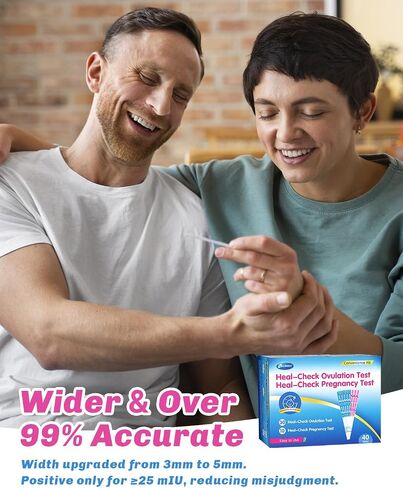 HEAL-CHECK 30 Ovulation and 10 Pregnancy Test Strips with 40 Urine Cups, Fertility Test for Women TTC, Get Pregnant Easier, Easy to Use at Home, Over 99% Accuracy, Individually Wrapped in Saudi Arabia