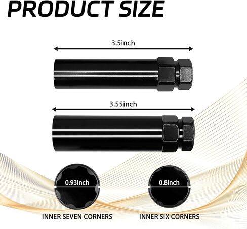 Large 6 Spline Lug Nut Socket Spline Lug Nut Key, Wheel Lock Key Fuel Rim Nuts Lock Removal for 6Spline Wheel Nuts and 21mm 13/16 Inch & 22mm 7/8 Inch Hex Wrench Tuner Lugnuts Tool in Saudi Arabia
