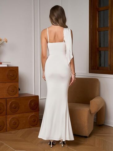 EYNMIN Long Formal Dress Spaghetti Strap Sleeveless Bodycon Elegant Maxi Dresses for Wedding Guest in Saudi Arabia