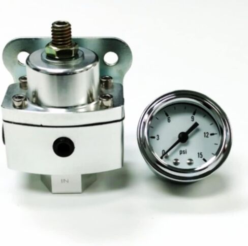5-12 PSI Aluminum Adjustable Fuel Regulator w/White Gauge - 3/8" NPT Ports in Saudi Arabia
