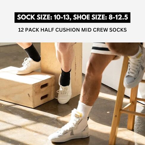 True Religion Mens Socks 12 Pack Mid Crew Socks for Men Premium Athletic, Shoe Size 8-12 in Saudi Arabia