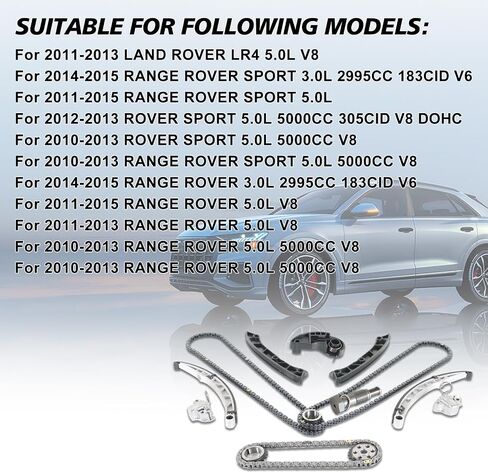 Engine Timing Chain Kit LR032048 LR072638 LR051013 Fits for 2011-2013 LR4 5.0L V8,for 2010-2015 RANGE ROVER SPORT 3.0L 5.0L,for 2010-2015 RANGE ROVER 5.0L Timing Chain Kit Parts in Saudi Arabia