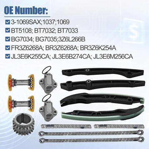 BR3Z6K254A Timing Chain Kit Compatible with 2018-2020 Ford F-150, 2018-2020 Ford Mustang 5.0L V8 GAS DOHC Naturally Aspirated Only in Saudi Arabia