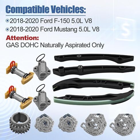 BR3Z6K254A Timing Chain Kit Compatible with 2018-2020 Ford F-150, 2018-2020 Ford Mustang 5.0L V8 GAS DOHC Naturally Aspirated Only in Saudi Arabia