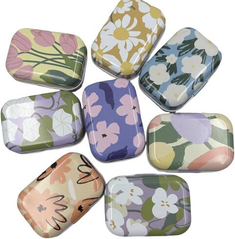 8 قطع صغيرة من القصدير على شكل زهرة، منظم مجوهرات، صندوق تخزين، صناديق تزيين، علب معدنية صغيرة مع أغطية مفصلية، حاويات صندوقية محمولة هدية للأم (زهرة 03) in Kuwait