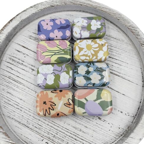 8 قطع صغيرة من القصدير على شكل زهرة، منظم مجوهرات، صندوق تخزين، صناديق تزيين، علب معدنية صغيرة مع أغطية مفصلية، حاويات صندوقية محمولة هدية للأم (زهرة 03) in Kuwait