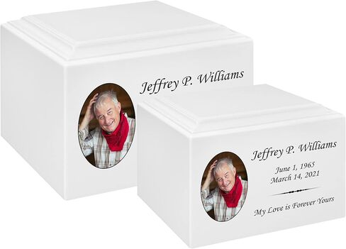 Stonewood Large Engraved Custom Photo Cremation Urn for Human Ashes - Composite Wood Cremation Urn for Adult Ashes - 280 Cubic Inch Capacity -Personalization Included in Kuwait