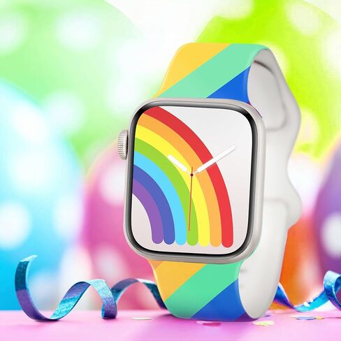 سوار من السيليكون لأشرطة ساعة Apple 46 مم 45 مم 44 مم 42 مم 41 مم 40 مم 49 38 مم للنساء والرجال، أربطة iWatch الأنيقة اللطيفة، حزام مطبوع أنيق لسلسلة ساعات Apple 10 9 8 7 SE 6 5 4 3 in Kuwait