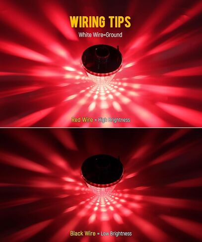 Partsam 2Pcs Glass Watermelon Lights Trapezoid-Shaped Lens Red LED Stop Turn Tail Marker Lamps with Stainless Steel Bezel Replacement for Peterbilt Freightliner Trucks Trailers RVs in Saudi Arabia