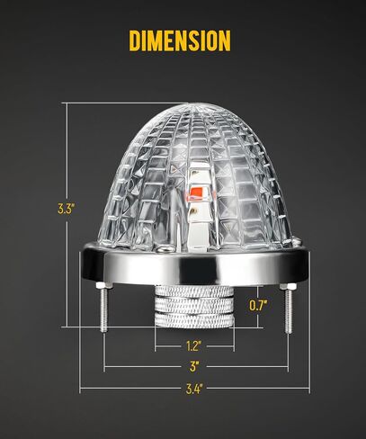 Partsam 2Pcs Glass Watermelon Lights Trapezoid-Shaped Lens Red LED Stop Turn Tail Marker Lamps with Stainless Steel Bezel Replacement for Peterbilt Freightliner Trucks Trailers RVs in Saudi Arabia