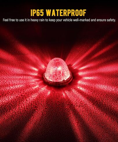 Partsam 2Pcs Glass Watermelon Lights Trapezoid-Shaped Lens Red LED Stop Turn Tail Marker Lamps with Stainless Steel Bezel Replacement for Peterbilt Freightliner Trucks Trailers RVs in Saudi Arabia