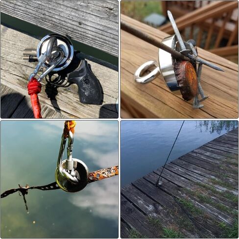 Grtard Magnet Fishing Kit with Case, Combined 700lbs Strong Pulling Force Fishing Magnet, Premium Fishing Magnet Kit for Retrieving Items in River, Lake, Beach, Lawn - 2.95inch Diameter in Kuwait