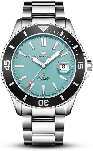 Seagull Automatic Watch for Men Stainless Steel Strap 200M Waterproof Mechanical with Calendar Luminous Business Casual Mens Diving Wrist Watches in Kuwait