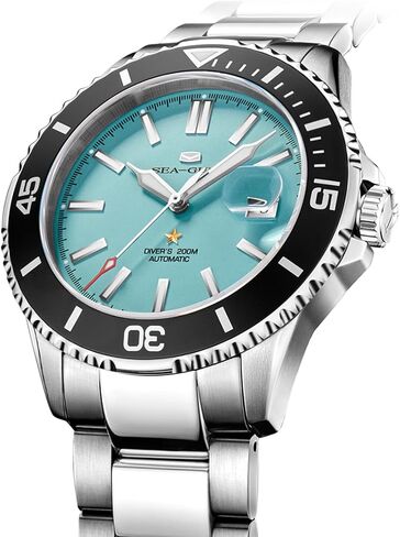 Seagull Automatic Watch for Men Stainless Steel Strap 200M Waterproof Mechanical with Calendar Luminous Business Casual Mens Diving Wrist Watches in Kuwait