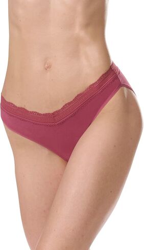 Tommy Hilfiger Women's 3pk Cotton Logo Lace Trim V Bikini in Saudi Arabia