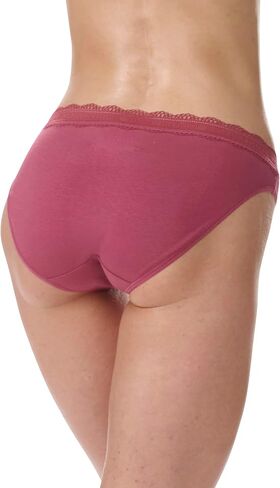 Tommy Hilfiger Women's 3pk Cotton Logo Lace Trim V Bikini in Saudi Arabia